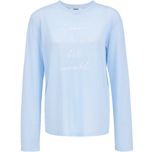 ONLY2026春季新款松弛透肤微廓形剪裁顺滑垂坠胶印莱赛尔T恤女