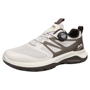 jeep吉普男鞋2025新款透气舒适百搭运动鞋男旋转钮扣免系带休闲鞋