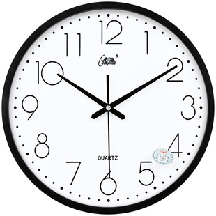 康巴丝钟表挂钟客厅圆形北欧创意时钟挂表简约现代静音电子石英钟