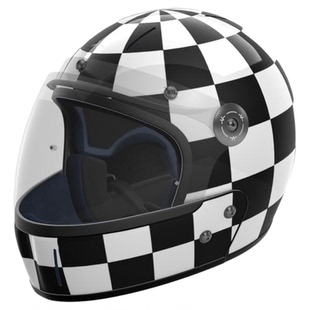 Checker黑白棋盘格-VELDT碳纤维复古头盔