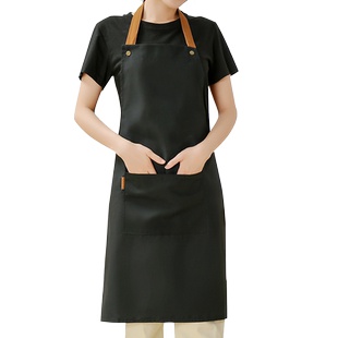 防水帆布围裙定制logo简约男女时尚厨房餐厅奶茶蛋糕烘焙店工作服