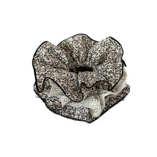 蕾丝碎花双层大肠发圈高级感扎头发绳复古氛围感超大头花皮筋头绳