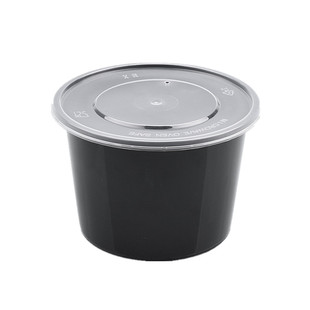 圆形1000ML一次性餐盒塑料加厚透明打包外卖饭盒快餐便当汤碗带盖