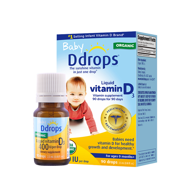 Ddrops滴卓思旗舰店婴幼儿d3滴剂维生素d宝宝补钙儿童vd3婴儿vd3