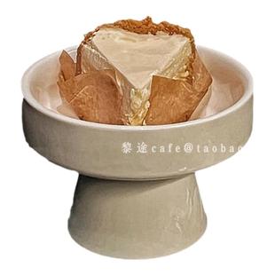 小众设计款ins风高脚甜品碗酸奶冰淇淋碗陶瓷布丁小吃碗雪糕杯子