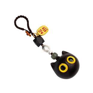 高档黑檀木小猫挂件汽车钥匙链挂饰可爱猫咪男女网红吊坠创意礼物