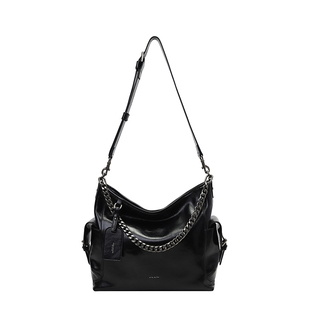 南风AH高端系列 头层牛皮黑标托特包中性风潮酷通勤包包女斜挎包