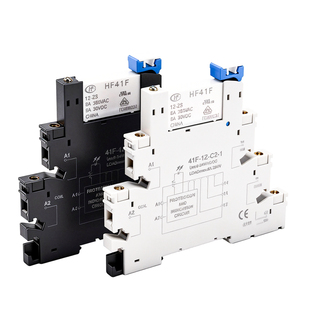宏发超薄小型中间继电器HF41F-24-ZS薄片式交直流24V/12V螺钉式