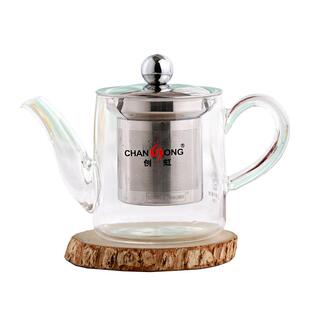 玻璃茶壶 创虹T-280耐热飘逸杯泡茶壶不锈钢内胆过滤花茶壶泡茶器