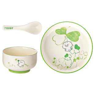 萌力星球乖巧宝宝陶瓷餐具套装家用一人用可爱表情包高颜值一人食