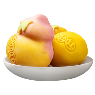 稻香村桃山饼3块装 中式糕点福禄大吉造型摆台婚庆颜值糕点心