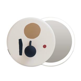 MUID手持随身镜led化妆镜便携带灯补光学生小圆镜子女迷你发光镜