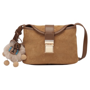 稻草人包包女新款斜挎包秋冬百搭美拉德盒子包小众上班通勤包女包