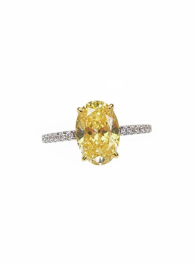 今饰有约圆形璀璨火彩开口戒指女