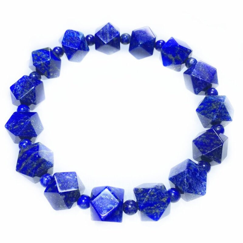 青金石lazurite刻面方糖珠水晶