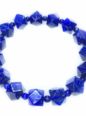 青金石lazurite刻面方糖珠水晶