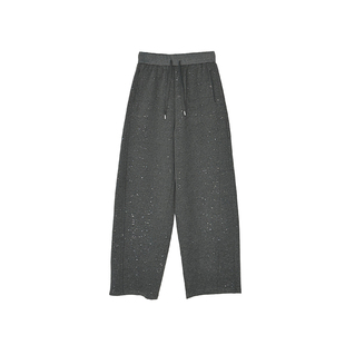 时髦出街神裤!~亮闪闪弯刀休闲裤子女冬季加绒保暖宽松阔腿长裤