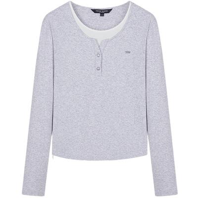 TeenieWeenie小熊奥莱T恤春秋简约日常复古时髦撞色拼接长袖上衣