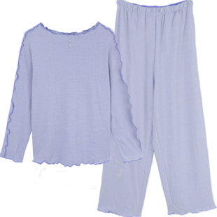 朵朵可可睡衣女25秋冬季新款薄绒保暖德绒木耳花边长袖长裤家居服