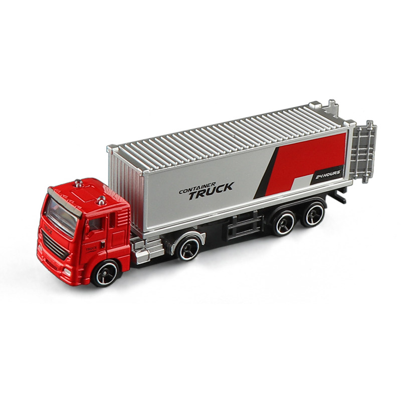 小号合金货柜油罐车汽车平板运输半挂拖车翻斗工程车模型儿童玩具