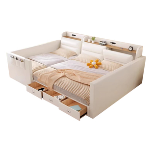 亲子床二胎家庭床主卧一家三四口超大床3米加宽子母榻榻米拼接床