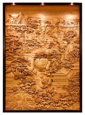 东阳新中式手工椴木可收藏家居画