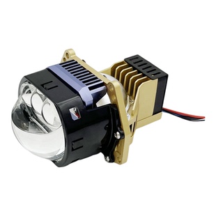 75W方形三直射LED双光透镜大灯超亮聚光远近光一体车灯改装升级