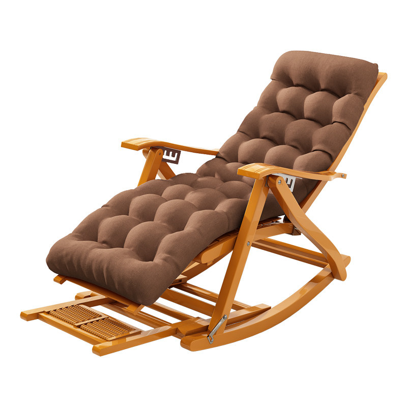 新款可折叠摇摇椅躺椅成人睡觉老人家用晒太阳台懒人椅靠背竹椅子