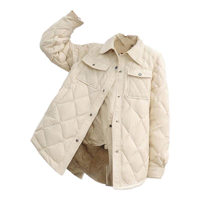 保暖轻薄羽绒服鸭鸭休闲衬衫领