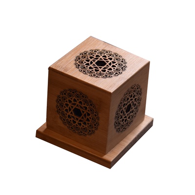 水晶净化器皿白鼠尾草消磁熏容器盘香炉竹木制檀香盒镂空香托香座