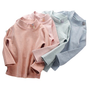 儿童保暖上衣冬季纯棉女童半高领打底衫加厚秋衣男童宝宝中领长袖