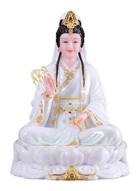 汉白玉观音菩萨佛像妙善坐莲