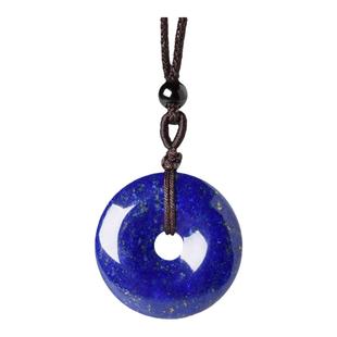 青金石吊坠女男水晶玛瑙玉石原石单珠散珠无事牌路路通青金石项链