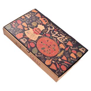 披萨船打包长方形牛皮纸盒加厚加硬定制一次性外卖包装pizza彩印