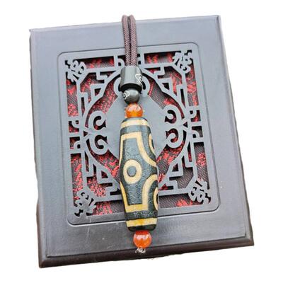 玉髓玛瑙六九眼财神天珠手链吊坠