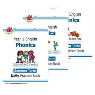 英国CGP原版 New KS1 English Daily Practice Phonics Handwriting 英语KS1每日练习自然拼读手写学期多组合 5-7岁