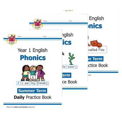 英国CGP原版 New KS1 English Daily Practice Phonics Handwriting 英语KS1每日练习自然拼读手写学期多组合 5-7岁