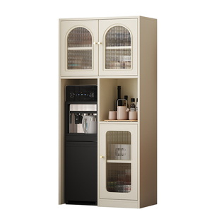 靠墙实木茶吧机储物柜餐边柜茶水柜杯具茶壶置物柜饮水机上收纳柜