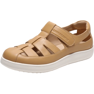 百丽女鞋透气罗马凉鞋女夏季新款包头厚底猪笼镂空单鞋子D3P1DBA5