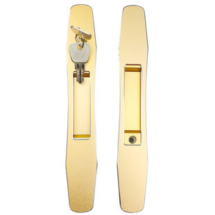 钻新推拉门重型移门一字锁铝合金氧化砂金银加厚带钥匙家用通用型