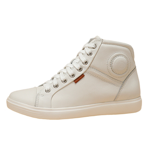 真皮高帮鞋女款2025新款秋季爆款板鞋运动鞋小白鞋休闲百搭马丁靴