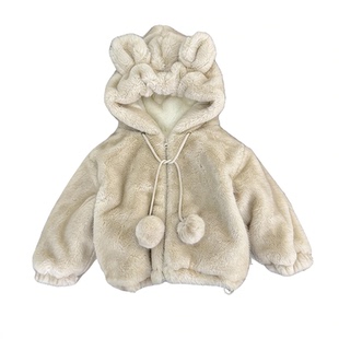 女童仿皮草外套冬1一2-3-4-5岁女宝宝冬装加绒加厚儿童毛茸茸外套