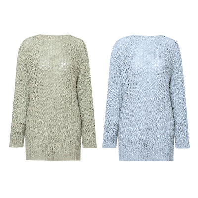 TOP家 惬意早春 法式复古慵懒氛围 超软糯镂空宽松可系带针织上衣