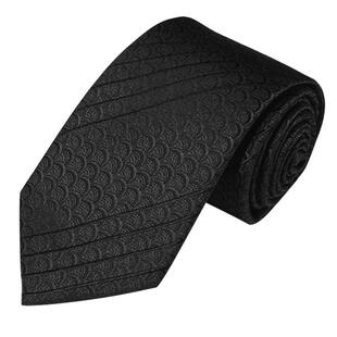 WILLIAM MILTON黑色龙鳞条纹真丝领带男士轻奢高级感正装商务礼盒