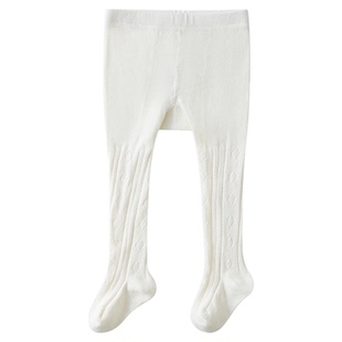 嫚熙宝贝儿童连裤袜子白色百搭宝宝棉袜不吊裆透气女童打底裤袜子