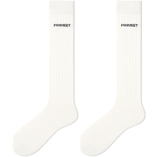 PRIMEET/派米波点小腿袜春夏长筒袜日系灰色堆堆袜夏季靴袜及膝袜