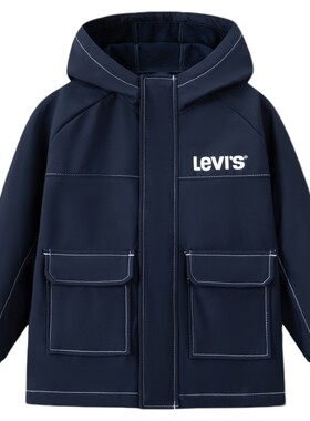 【雨天防泼水】Levis李维斯男童外套儿童风衣春秋装新款加绒保暖