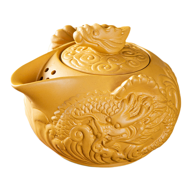 轻奢紫砂黄金段手抓功夫茶壶