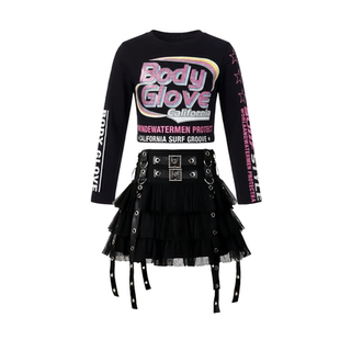 元旦女童爵士舞服装儿童演出服套装潮酷时髦练功服甜酷穿搭一整套