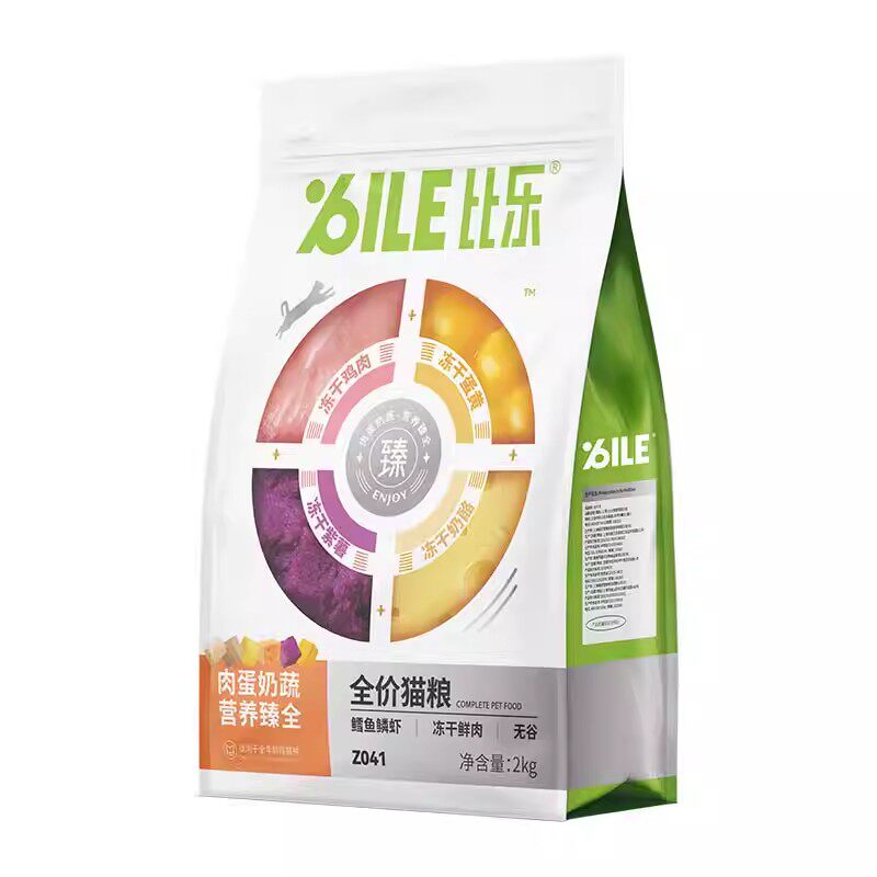 比乐猫粮肉蛋奶蔬鳕鱼磷虾冻干粮